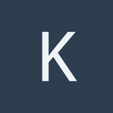 K harfi simgesi. Alfabe simgesi.