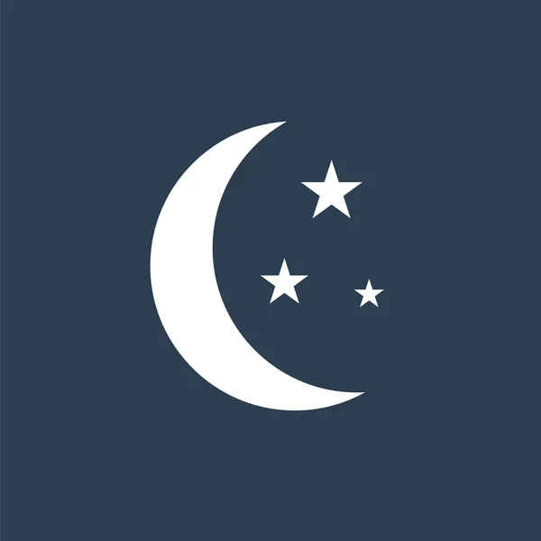 Crescent moon with stars. Night sky icon. — Stock Vector