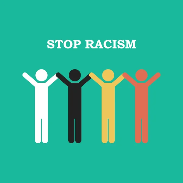 Detener el racismo icono. Juntos contra el racismo . — Vector de stock