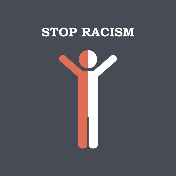 Stoppa rasism ikonen. Stick Figur delat i två som representerar ras eq — Stock vektor
