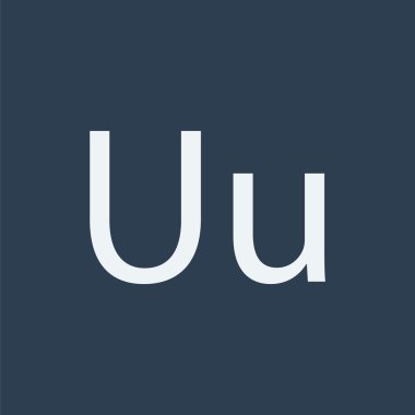 U harfi simgesi. Alfabe simgesi.