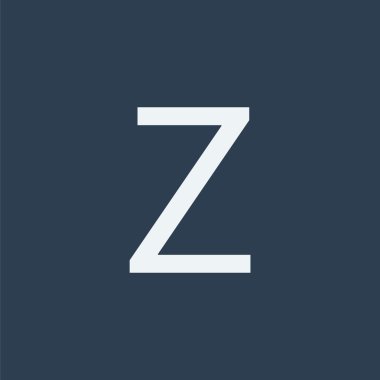 Z harfi simgesi. Alfabe simgesi.
