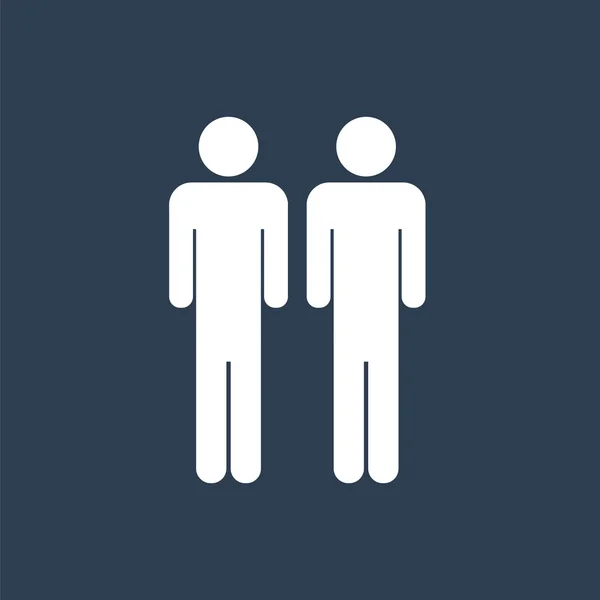 Dos figuras masculinas de palo paradas una al lado de la otra, icono gay. Vie. — Archivo Imágenes Vectoriales