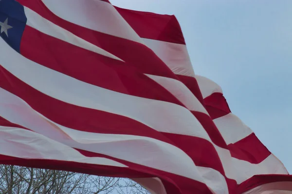 미국 국기의 큰 사진을 클로즈업합니다. — 스톡 사진