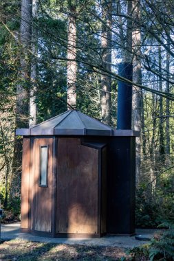 Patikanın yanındaki orman tepe örtüsünün altında küçük bir kamp yeri.