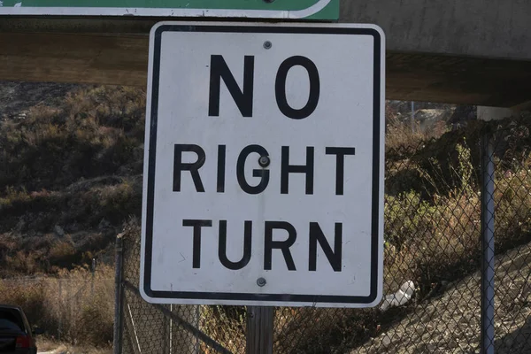 No right turn sign on the side of the road late in the afternoon — Stock Photo, Image