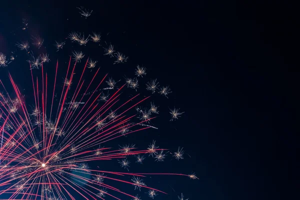 Fine lines of sparks and stars off of fireworks — Stock Photo, Image