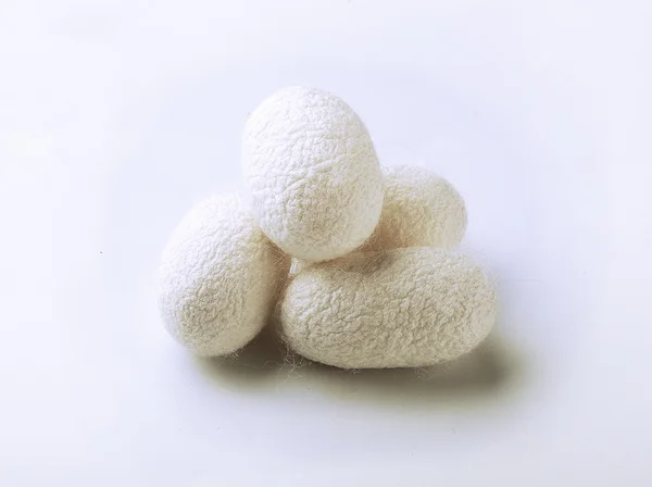 İpekböceği beyaz arka plan cocoons.