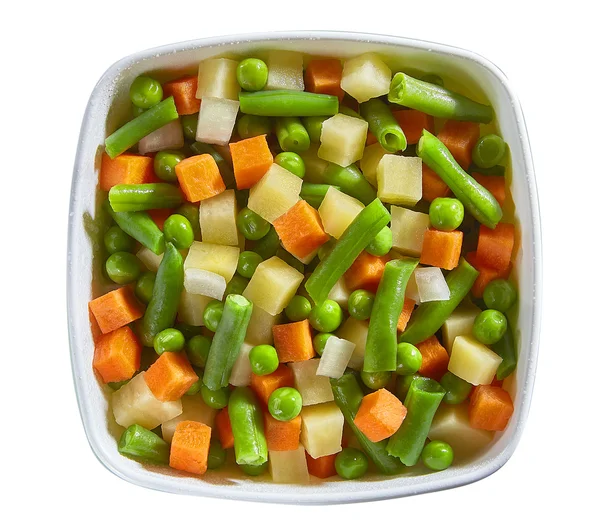 sebzeler, havuç, patates, soğan, doğranmış fasulye ve dilim