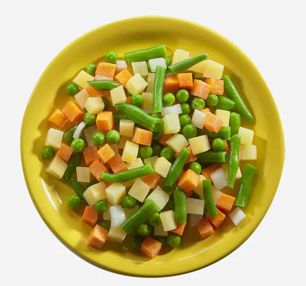 sebzeler, havuç, patates, soğan, doğranmış fasulye ve dilim