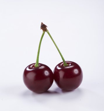 beyaz arkaplanda kiraz