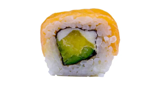 Sushi Roll Filadelfia Isolato Sfondo Bianco — Foto Stock