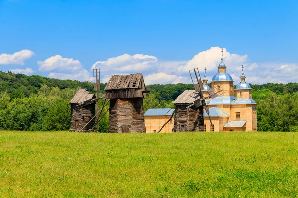 Vue Musée Plein Air Architecture Folklorique Des Voies Folkloriques Ukraine — Photo