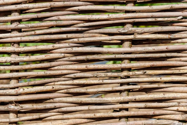 Fondo Muralla Mimbre Rústica Decorativa Del Pueblo —  Fotos de Stock