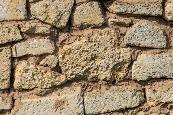 旧シェルロックブロック壁の背景 — ストック写真