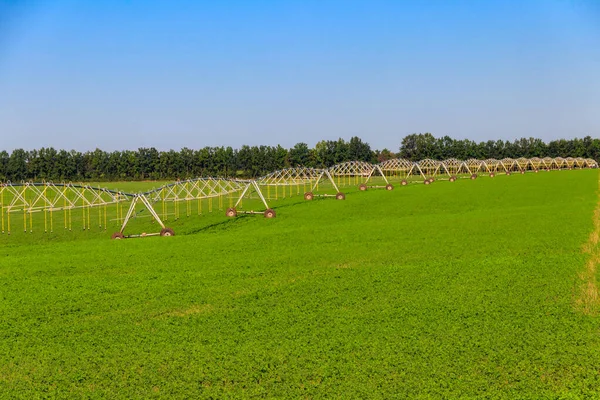 Duży System Nawadniania Rolniczego Polu — Zdjęcie stockowe