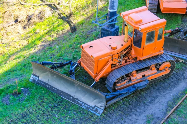 Bulldozer Lourd Orange Sur Chantier — Photo