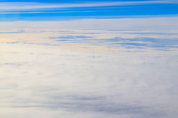 Beaux Nuages Blancs Dans Ciel Bleu Vue Avion — Photo