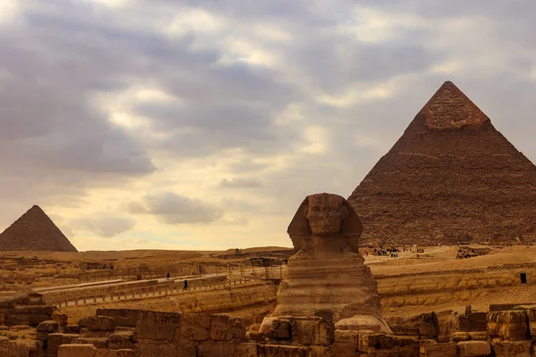 Grande Esfinge Egípcia Pirâmides Gizé Cairo Egito — Fotografia de Stock