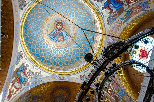 Intérieur Cathédrale Navale Orthodoxe Saint Nicolas Cronstadt Russie — Photo