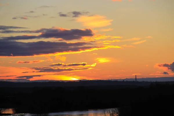 Sunset River Dnieper — Stock Photo, Image