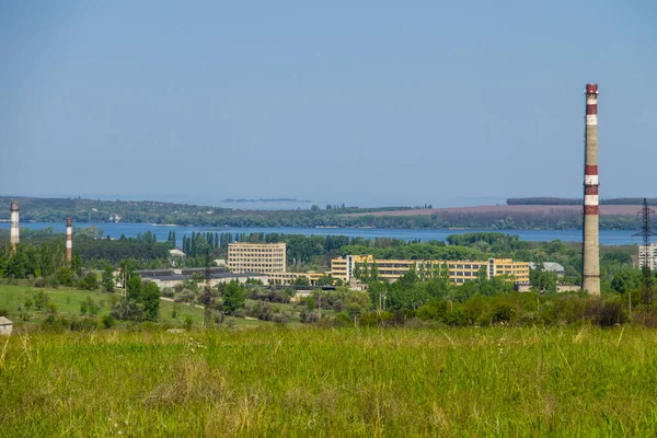 Вид Світловодське Місто Річку Дніпро — стокове фото