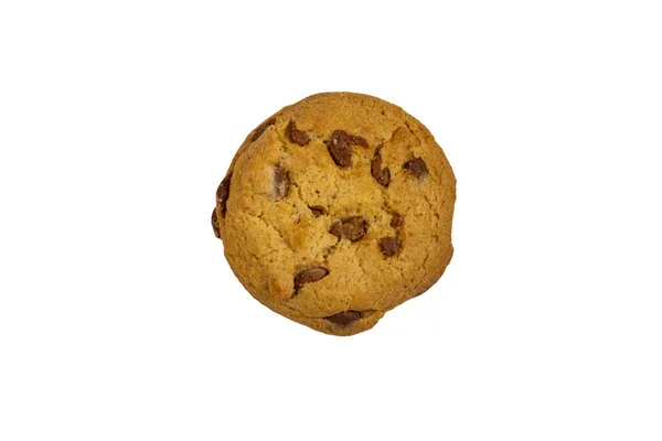 Choklad Chip Cookie Isolerad Vit Bakgrund — Stockfoto