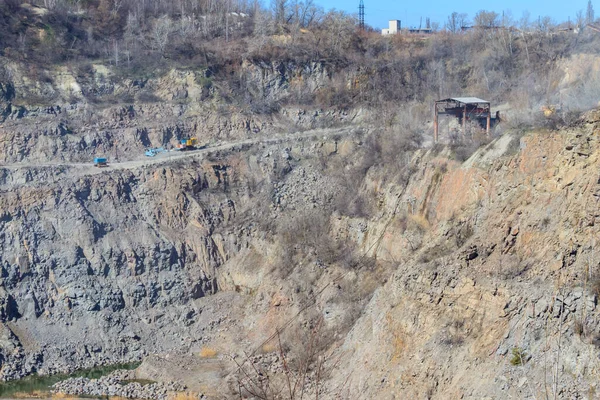 Blick Auf Den Granitbruch Grundwasser Aus Steinbruch Pumpen — Stockfoto