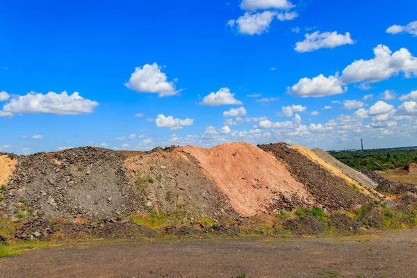 Vista Montones Escoria Cantera Mineral Hierro Industria Minera — Foto de Stock