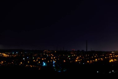 Ukrayna 'daki Dnipro şehrinin gece görüşü