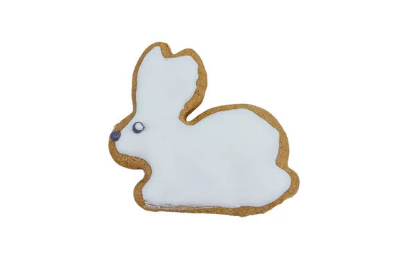 Lebkuchen Form Eines Hasen Isoliert Auf Weißem Hintergrund — Stockfoto
