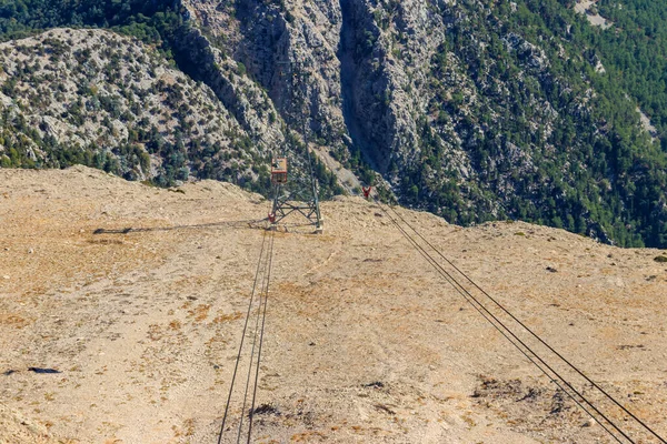 Lanovka Lanovce Vedoucí Vrchol Hory Tahtali Provincii Antalya Turecko — Stock fotografie