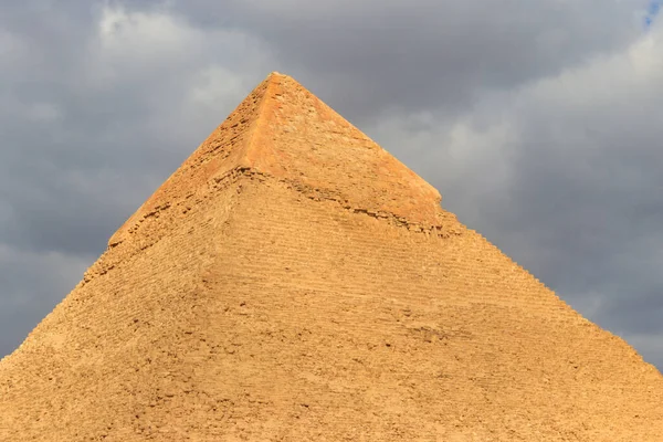 Pirâmide Khafre Chephren Segunda Maior Segunda Maior Das Pirâmides Egípcias — Fotografia de Stock