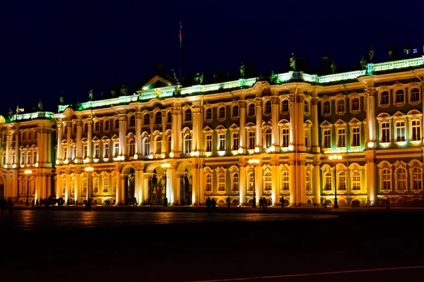 Vista Noturna Palácio Inverno Praça Palácio São Petersburgo Rússia — Fotografia de Stock