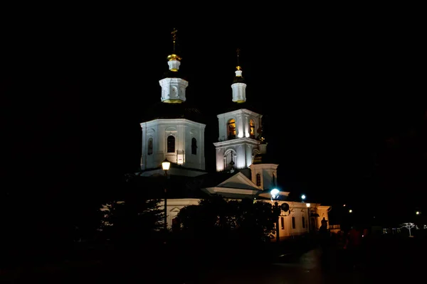 Kazański Kościół Trójcy Klasztor Serafinów Diwejewa Nocy Diwejewie Rosja — Zdjęcie stockowe
