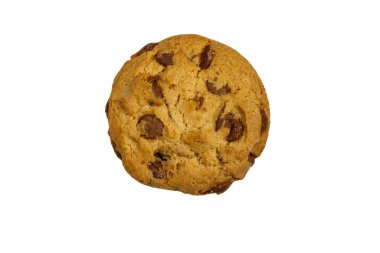 Beyaz arkaplanda izole edilmiş çikolatalı kurabiye