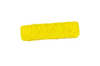 Tek donmuş balık parmağı beyaz arkaplanda izole.