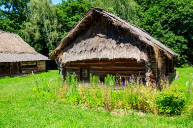 Ukrayna köyündeki eski ahır.