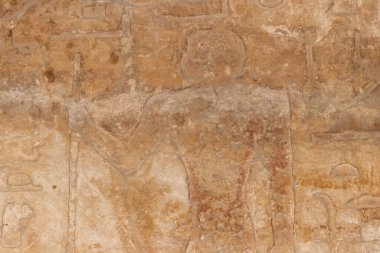 Taş duvara oyulmuş eski Mısır resimleri ve hiyeroglifleri.