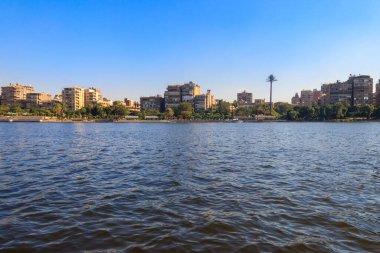Mısır 'da Kahire şehri ve Nil nehri manzarası