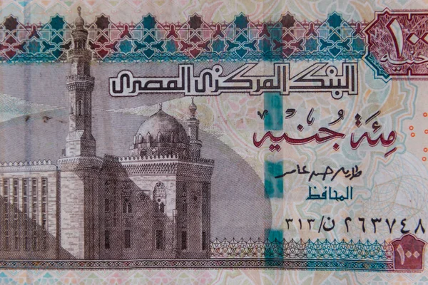 Makro Skott Hundra Egyptiska Pounds Bill — Stockfoto