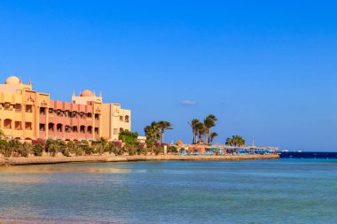 Mısır 'ın Hurghada sahilindeki Kızıl Deniz manzarası