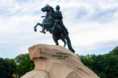 St. Petersburg, Rusya 'daki Büyük Peter Anıtı (Bronz Atlı)