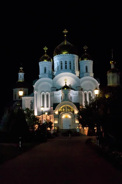 Transfiguration Cathedral Holy Trinity Saint Seraphim Diveyevo Monastery Night Diveyevo — Stock Photo, Image