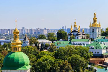 Ukrayna 'daki Kiev Manastırı olarak da bilinen Kiev Pechersk Lavra' nın manzarası