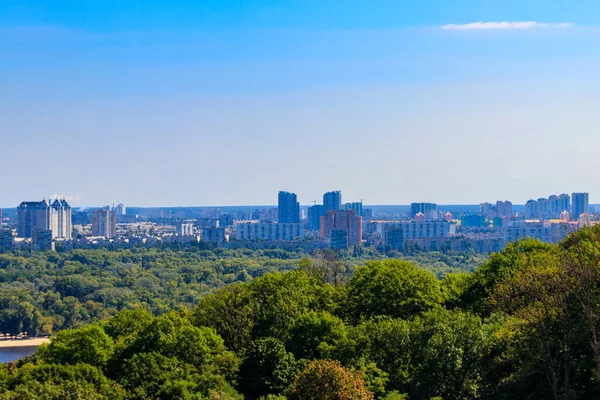 Vista Margem Esquerda Rio Dnieper Kiev Ucrânia — Fotografia de Stock