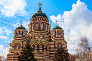 Ukrayna 'nın Kharkov kentindeki Annunciation katedralinin manzarası
