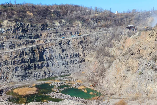 View Granite Quarry Pumping Groundwater Quarry — Stock Photo, Image