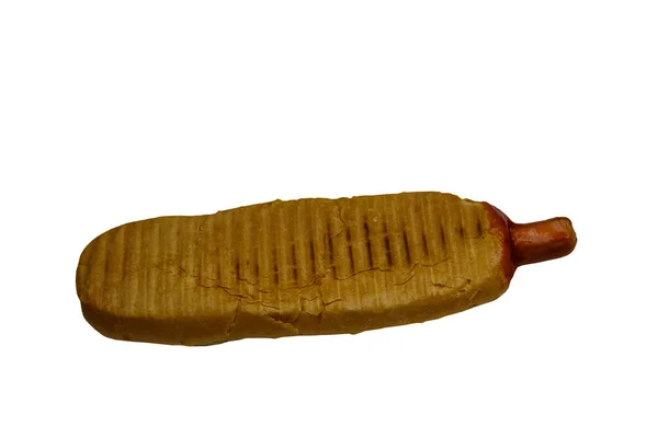 Γαλλικό Hot Dog Απομονωμένο Λευκό Φόντο — Φωτογραφία Αρχείου