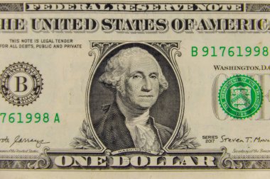 Bir dolarlık banknotun makro çekimi